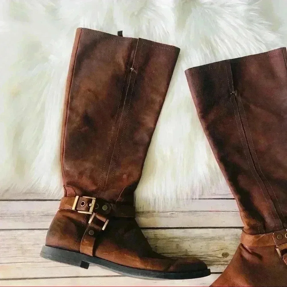 Franco Sarto Leather Riding Boots Shoes Sz 9